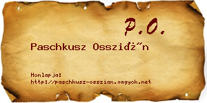 Paschkusz Osszián névjegykártya